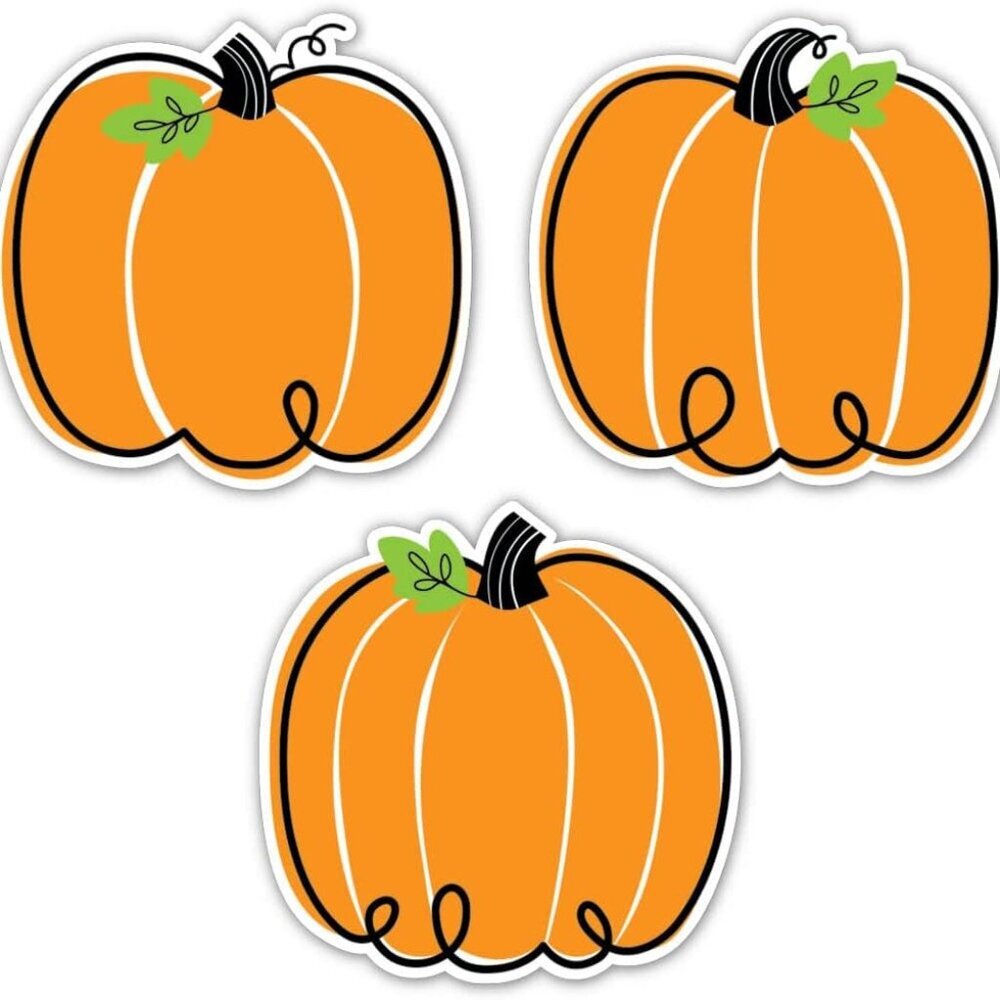 CTP Doodle Pumpkin 6" Cut-Outs Learning Décor Accents for Halloween & Fall Class